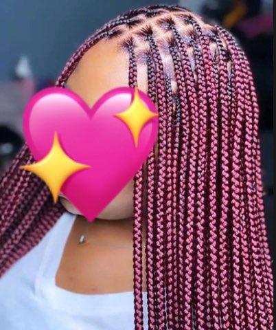 Would you get burgundy and blonde braids ? ##knotless ##knotlessbraids