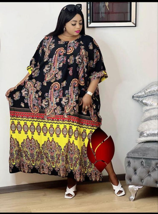 African Party Boubou Black and Orange