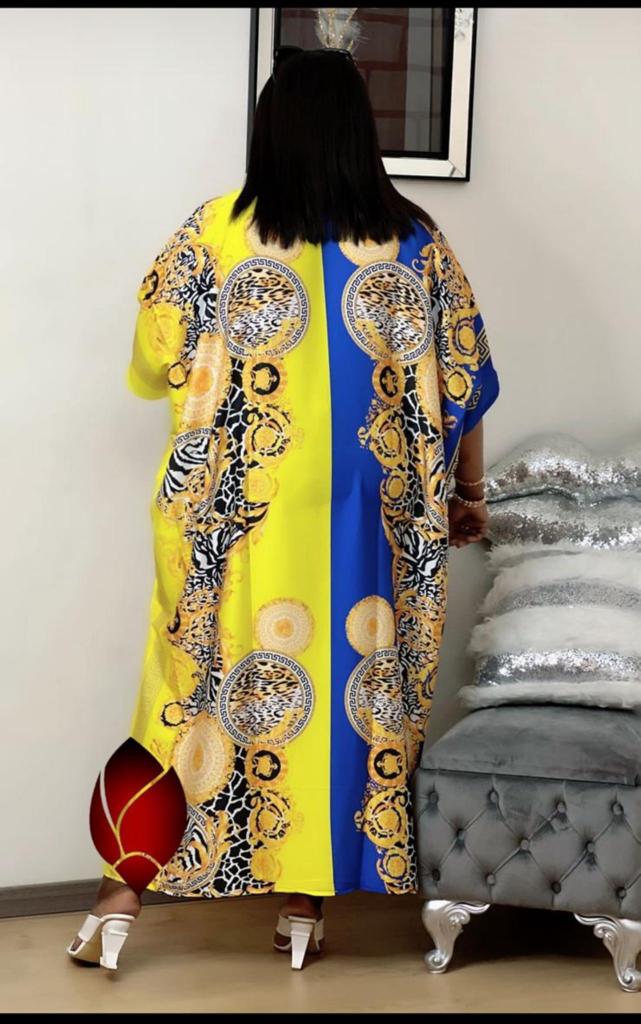 Gold and Blue African Boubou dress